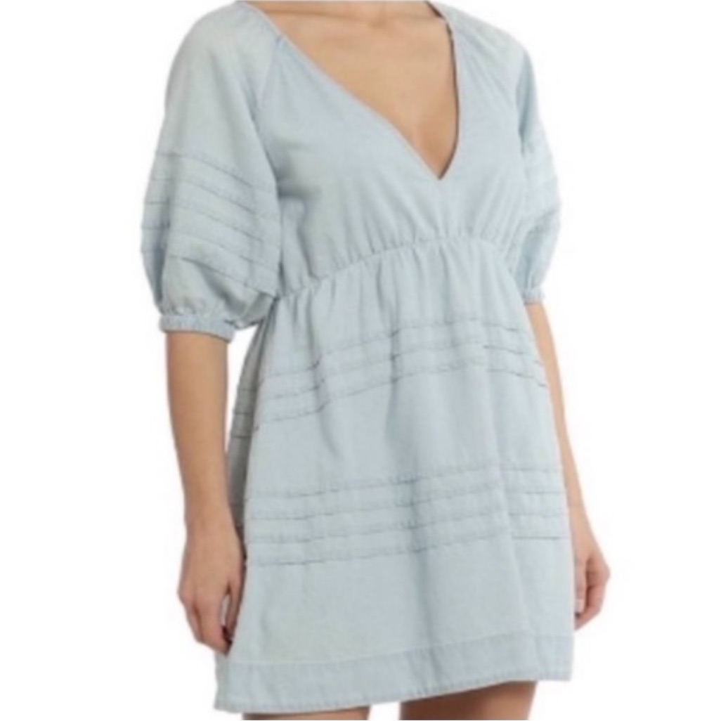 7 For All Mankind Denim Babydoll Dress Size Medium Blue